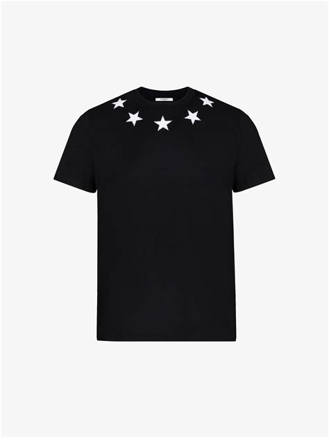 givenchy shirt black stars|givenchy t shirt size chart.